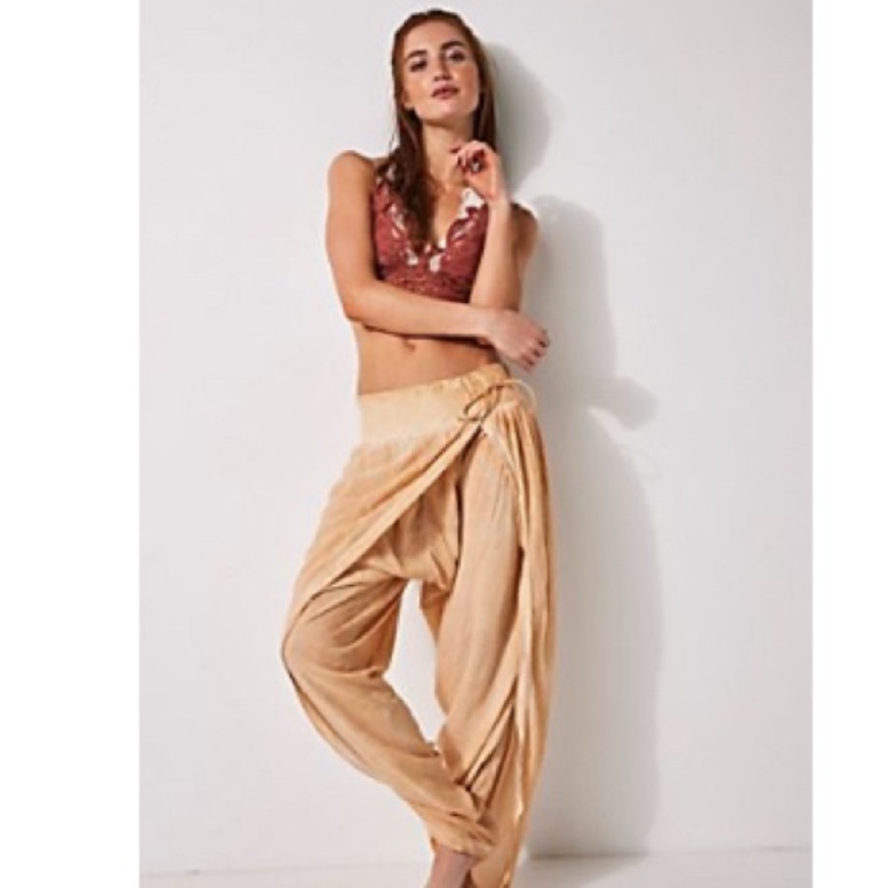 Free People Tan Wide Leg Pants